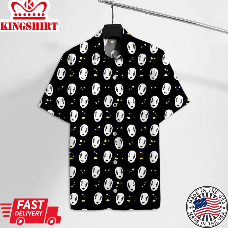 Gb Hawaiian Shirt No Face With Gold Pattern Hawaii Tshirt Amazing Gb No Face Aloha Shirt