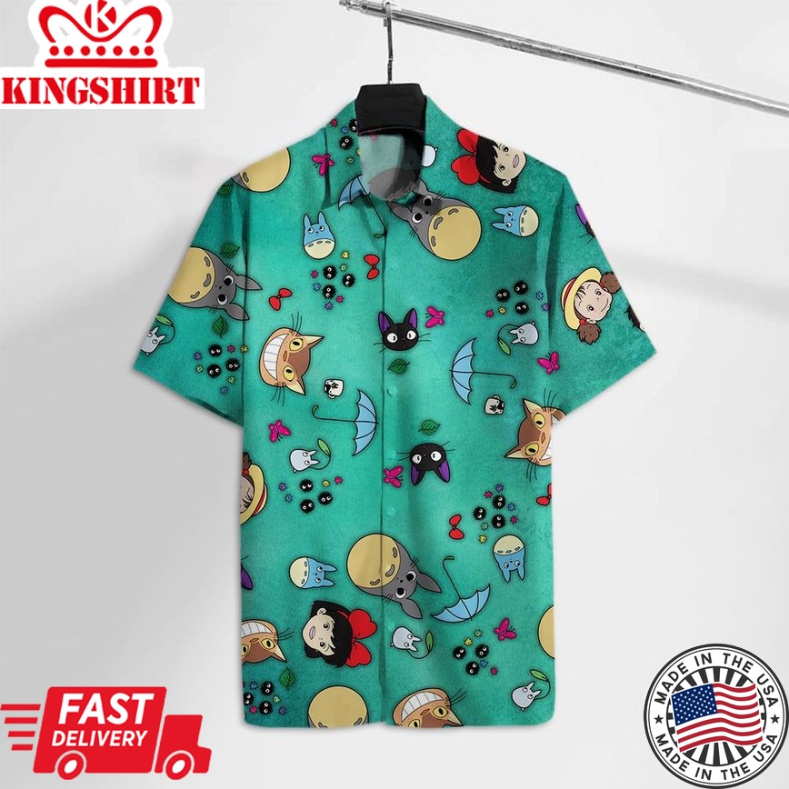 Gb Hawaiian Shirt S.Ghibli Emoji Faces Hawaii Tshirt Cute Gb Totoro Aloha Shirt