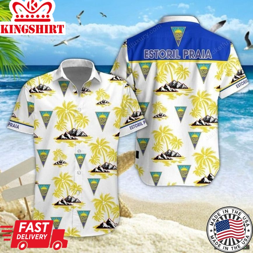 Gd Estoril Praia Coconut Tree Trendy Hawaiian Shirt Aloha Shirt