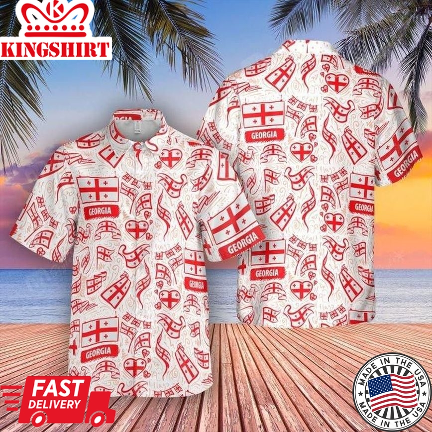 Georgia Flag Trendy Hawaiian Shirt For