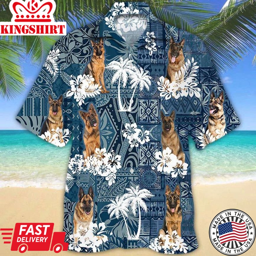 German Shepherd Aloha Paradise Hawaiian Shirt