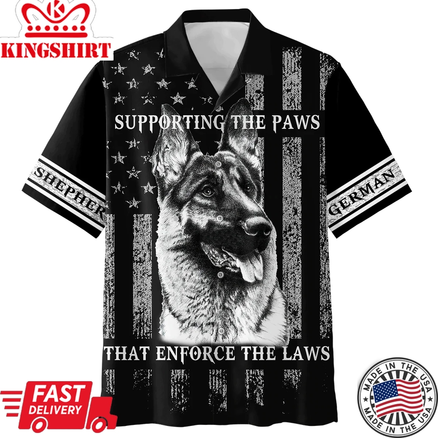 German Shepherd American Black Hawaiian Shirt, Summer Gift For Dog Lovers