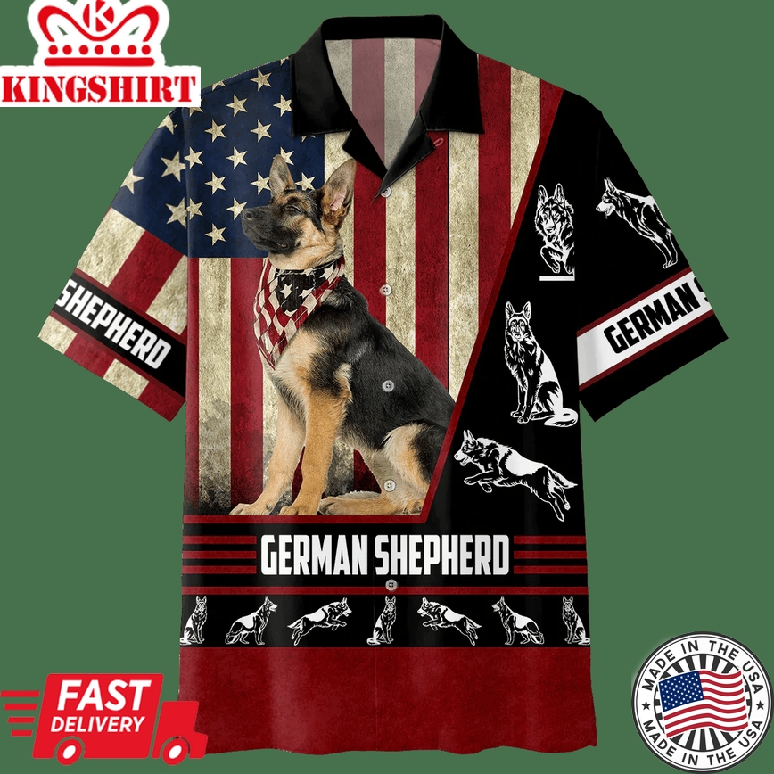 German Shepherd American Hawaiian Shirt, Summer Gift For Dog Lovers