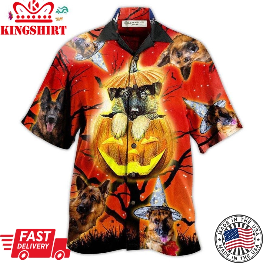 German Shepherd Dog Cute Halloween Hawaiian Shirt