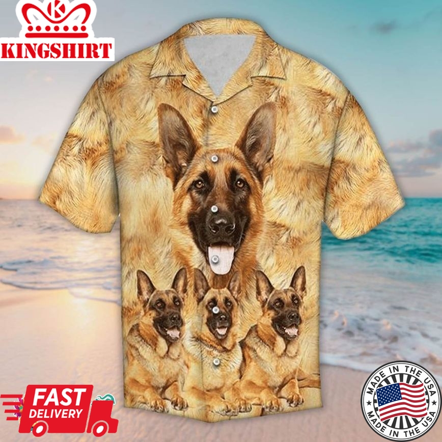 German Shepherd Great Best Colorful Hawaiian Aloha Beach Shirt