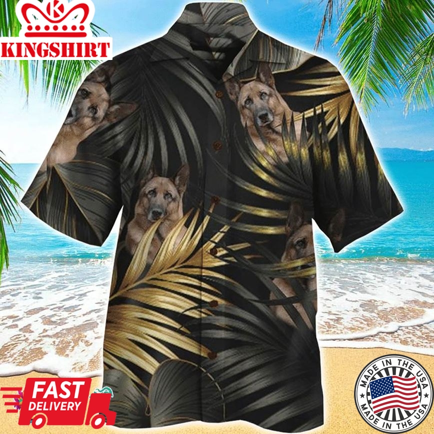 German Shepherd Hawaiian Aloha Beach Shirt