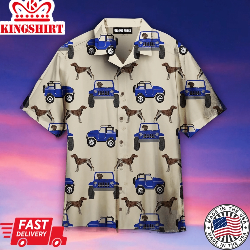 German Shorthaired Trendy Hawaiian Shirt For