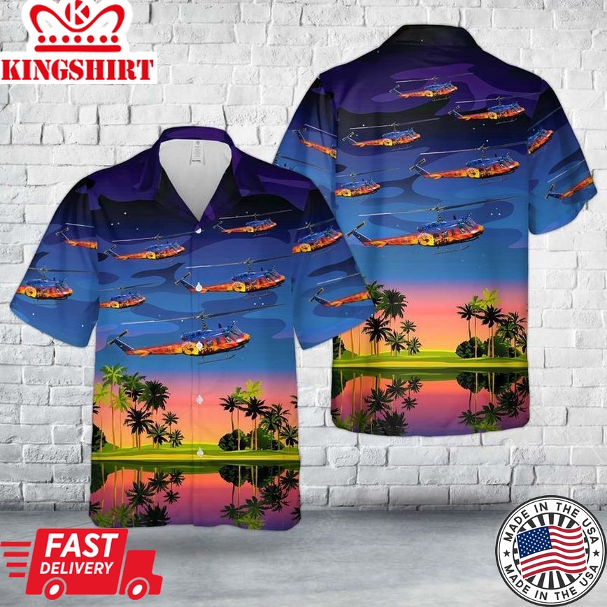 Germany Army Bell (Dornier) Uh-1D Iroquois (205) Trendy Hawaiian Shirt