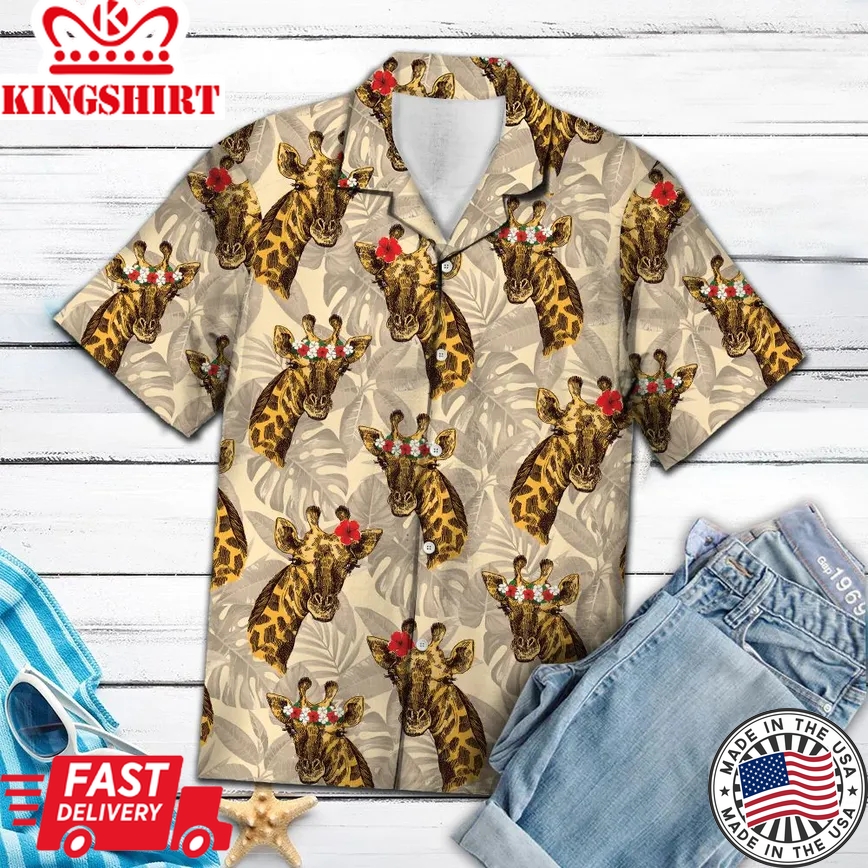 Giraffe Tropical Mood Trendy Hawaiian Shirt Summer Gifts