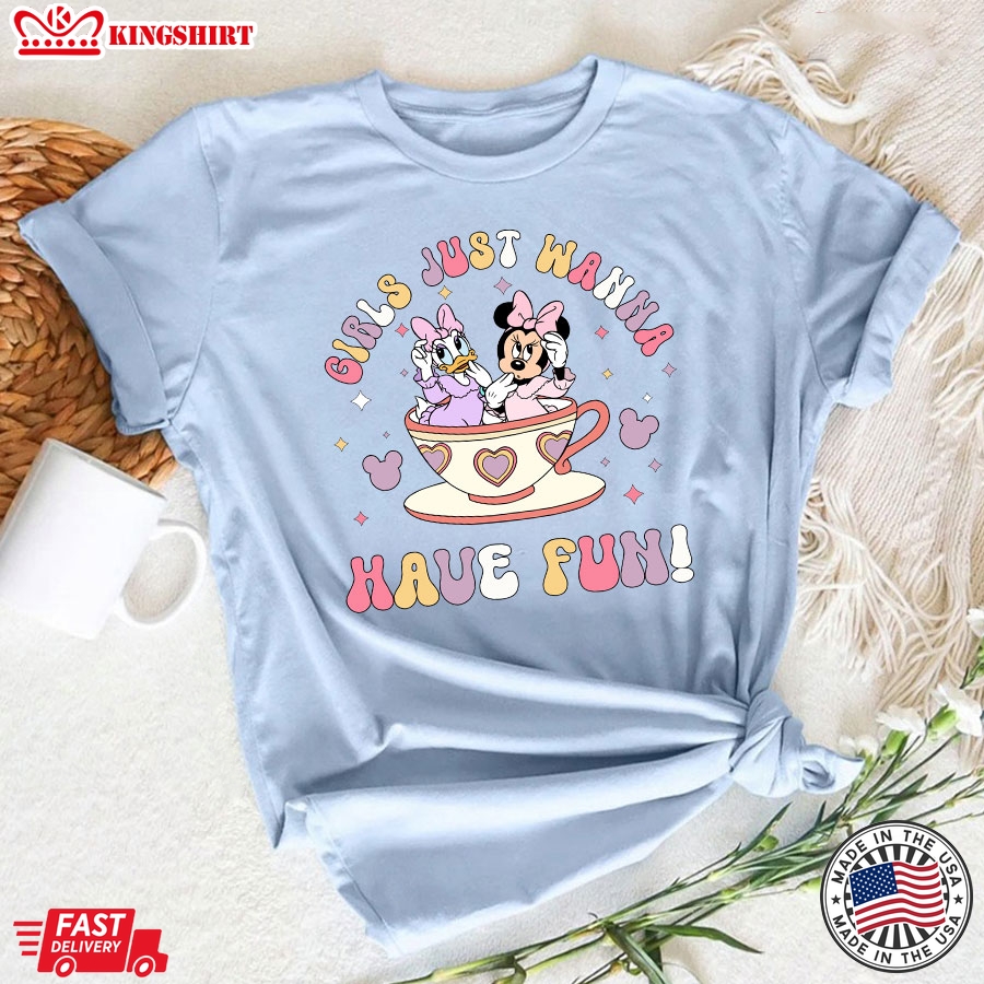 Girls Just Wanna Have Fun Minnie Mouse And Donald Duck Disney T-Shirt