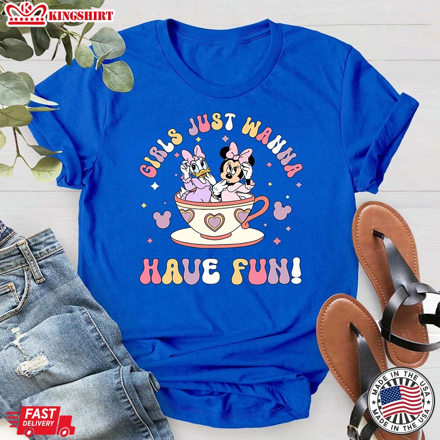 Girls Just Wanna Have Fun Minnie Mouse And Donald Duck Disney T-Shirt