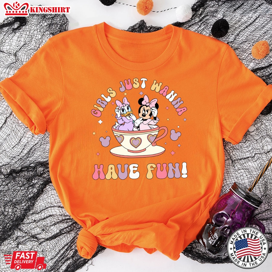 Girls Just Wanna Have Fun Minnie Mouse And Donald Duck Disney T-Shirt