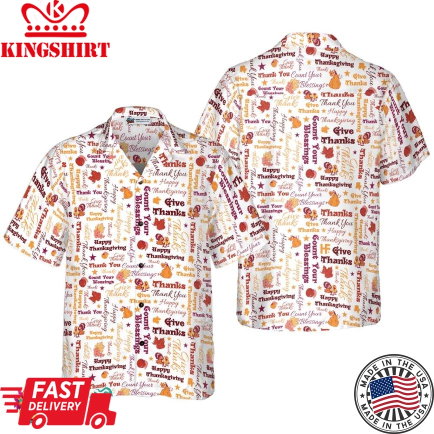 Give Thanks For Thanksgiving Day Hawaiian Shirt