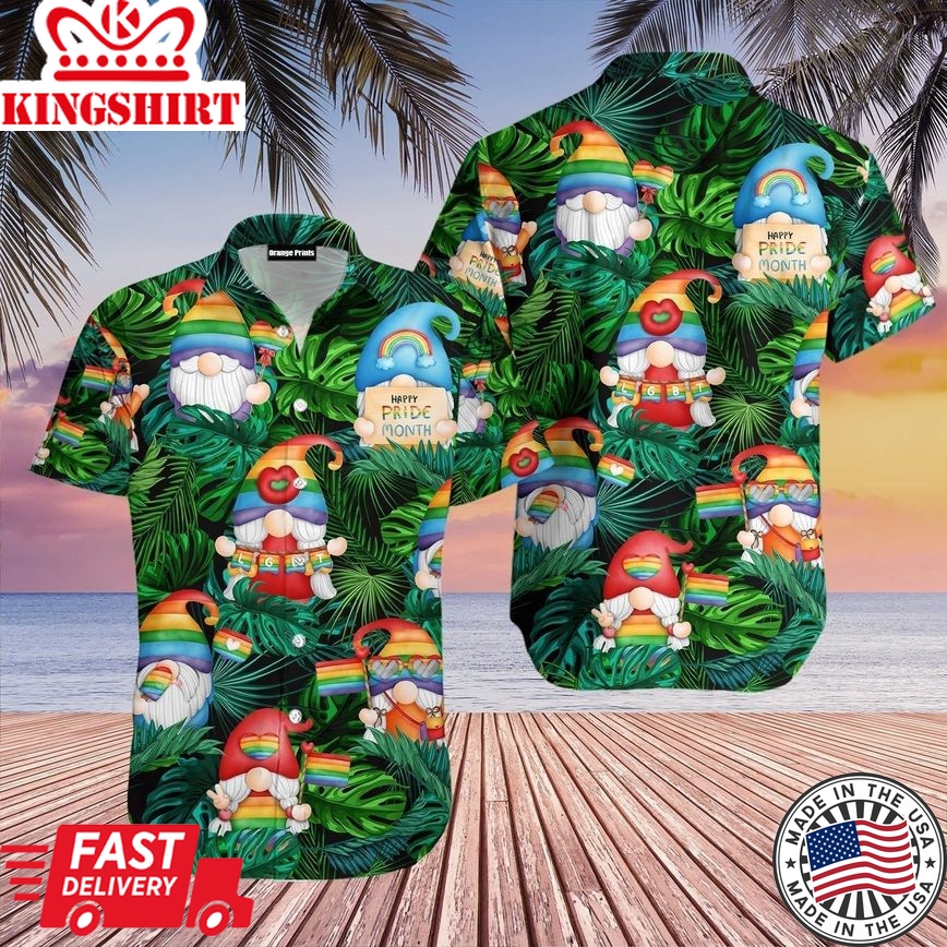 Gnomes Lgbt Rainbow Friend Lovers Love Is Pride Aloha Hawaiian Shirts For Men & For Women |