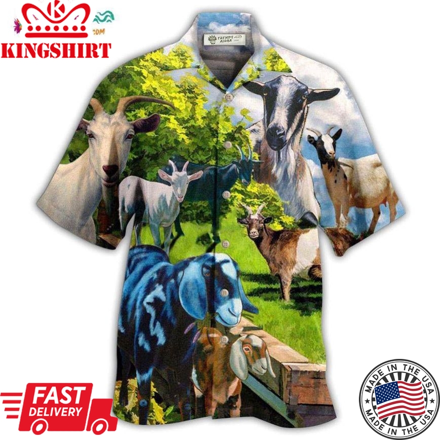 Goat Animals Goat Anything Hawaiian Shirt