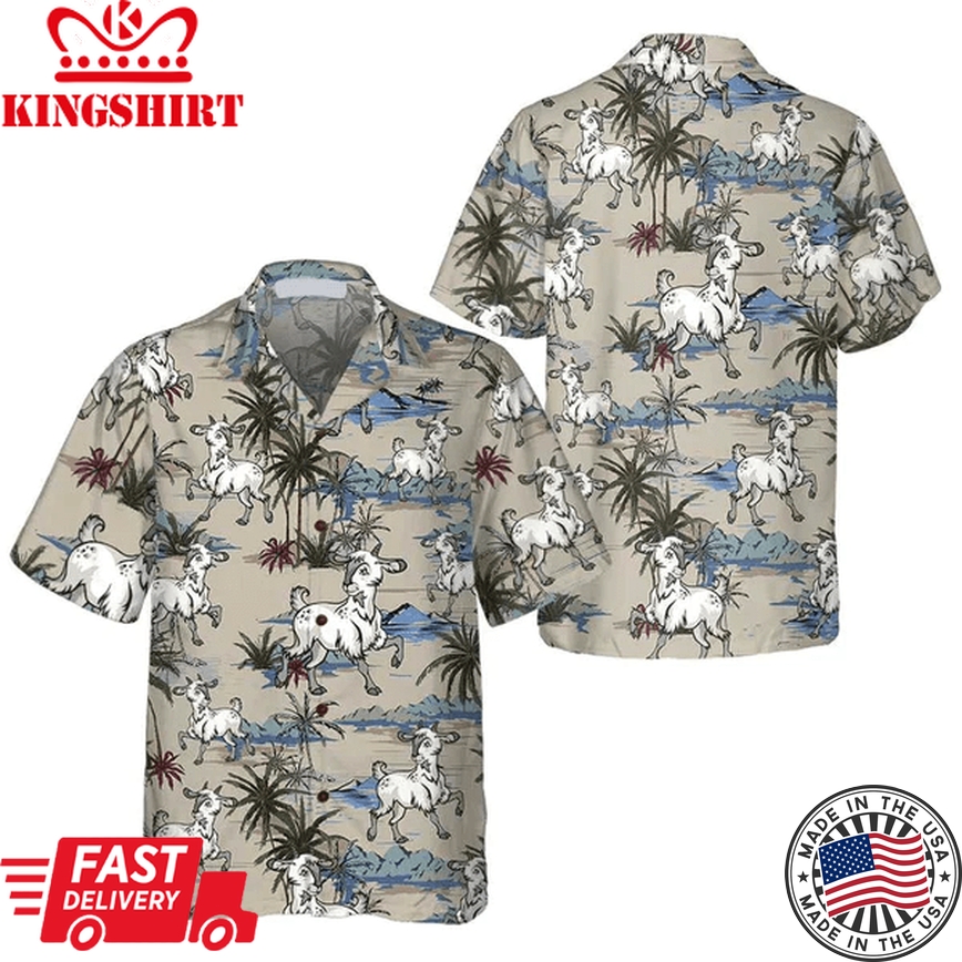 Goat Island Pattern All Printed 3D Trendy Hawaiian Shirt, Summer Gifts For Men And Women