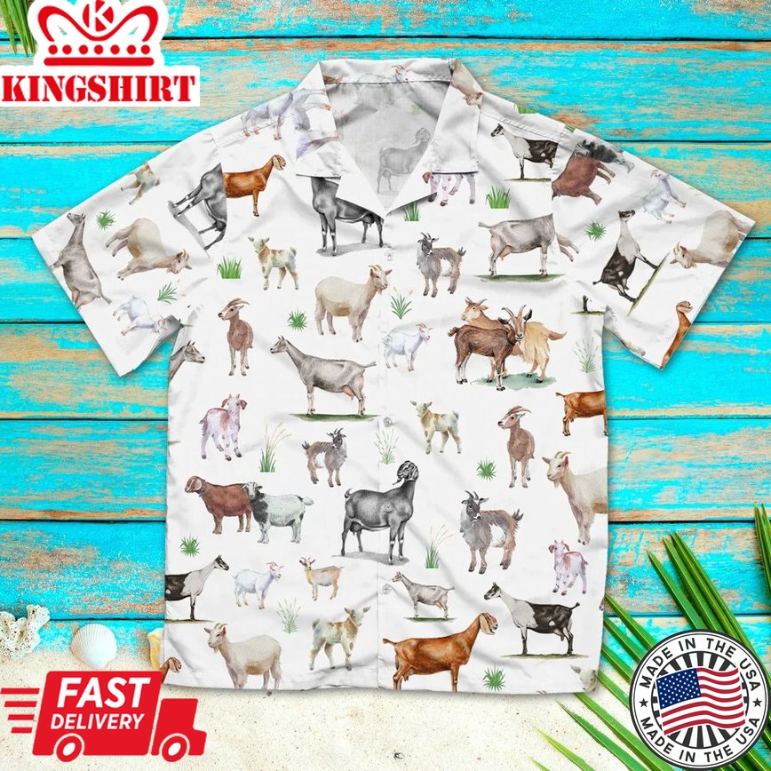 Goat Painting Pattern Hawaiian Shirt