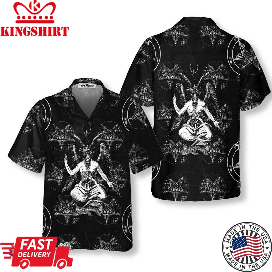 Goat Satan Hawaiian Shirt, Cool Goat Shirt For Adults, Goat Print Shirt