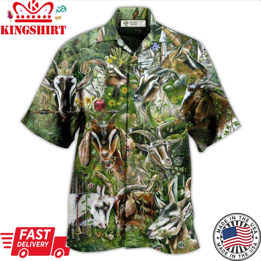 Goat Wild Goat Love Forest Hawaiian Shirt