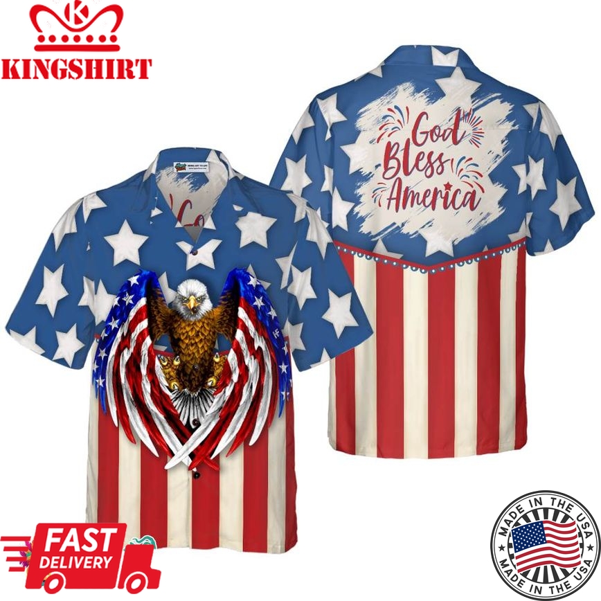 God Bless America 4Th Of July Hawaiian Shirt