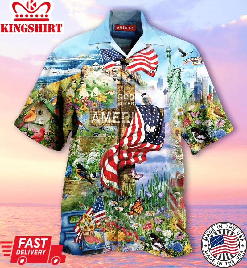 God Bless America Short Sleeve Hawaiian Shirt