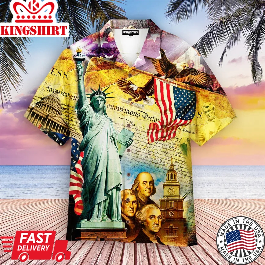 God Bless America Trendy Hawaiian Shirt