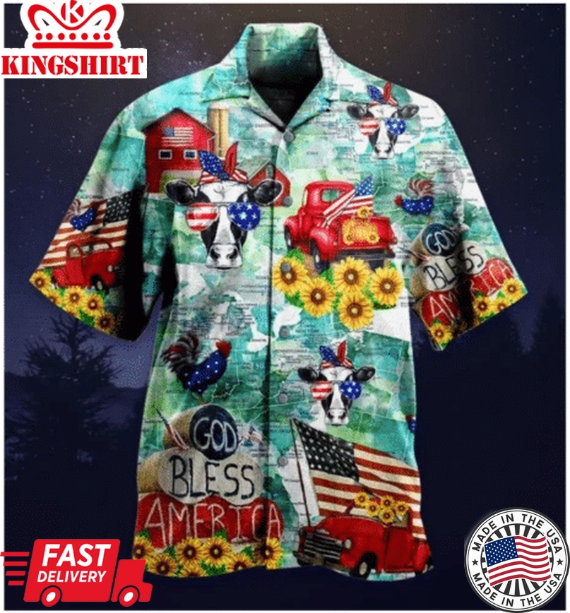 God Bless American Farmer Hawaiian Shirts Aloha Hawaii Shirt Aloha Shirt For Summer