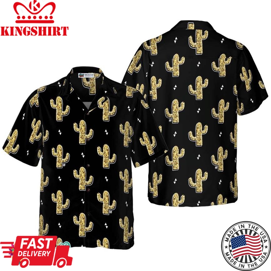 Golden Cactuses Hawaiian Shirt