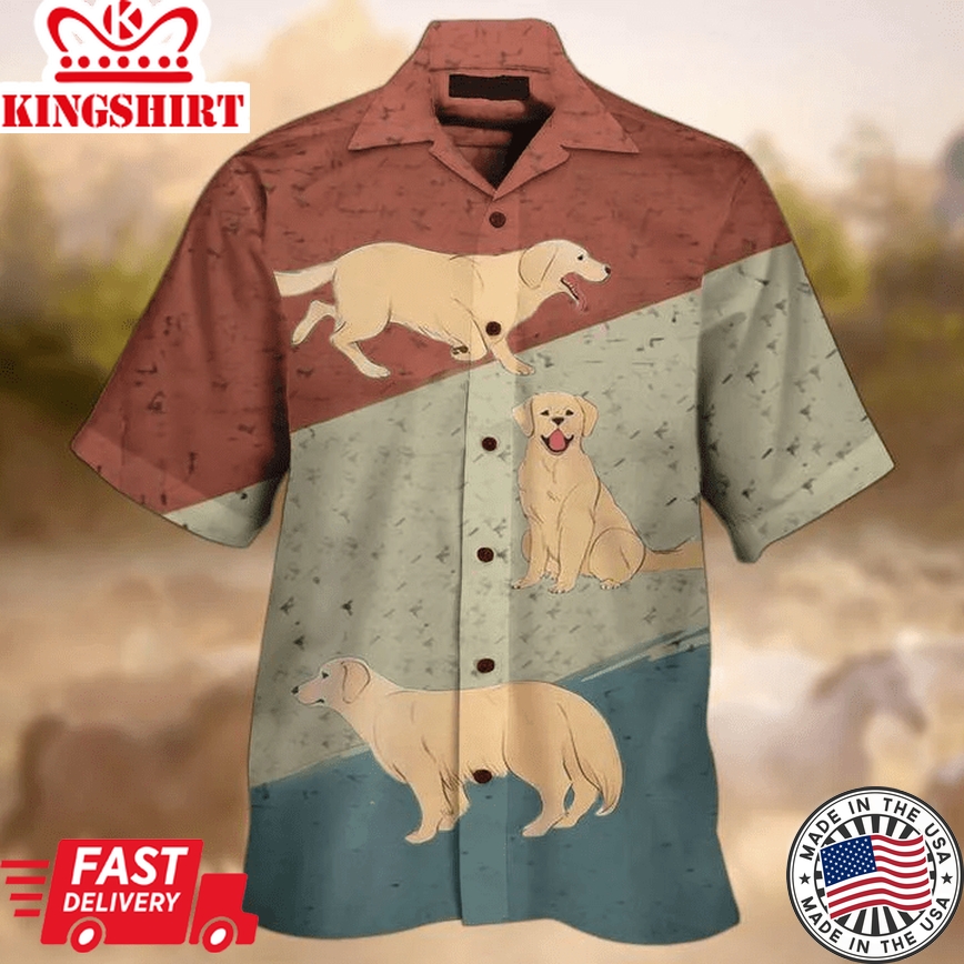 Golden Retrieve Trendy Hawaiian Shirt