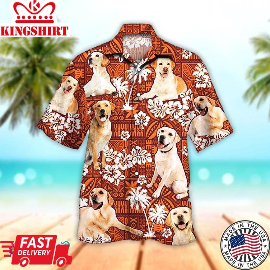 Golden Retriever Aloha Shirt Red Tribal Golden Ret, Aloha Hawaiian Shirts