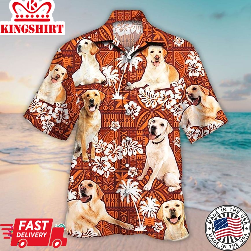 Golden Retriever Aloha Shirt Red Tribal Golden Ret, Aloha Hawaiian Shirts