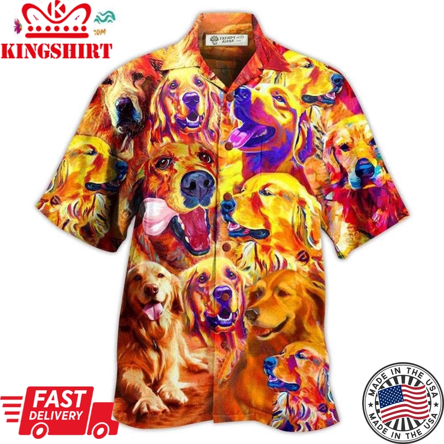 Golden Retriever Dad Ever Hawaiian Shirt