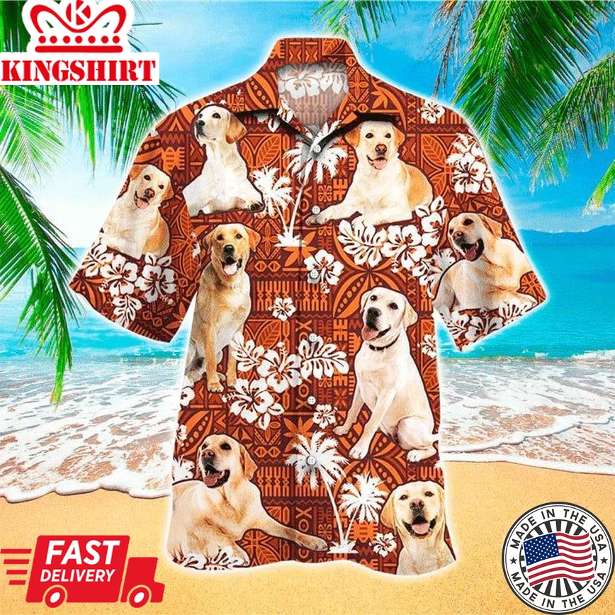 Golden Retriever Flower Vintage Hawaiian Shirt, The Best Gift For Dog Lovers Hawaiian Shirt