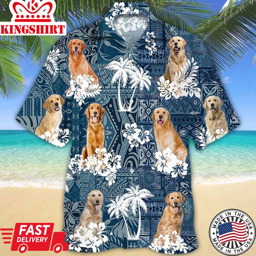 Golden Retriever Hawaiian Shirt