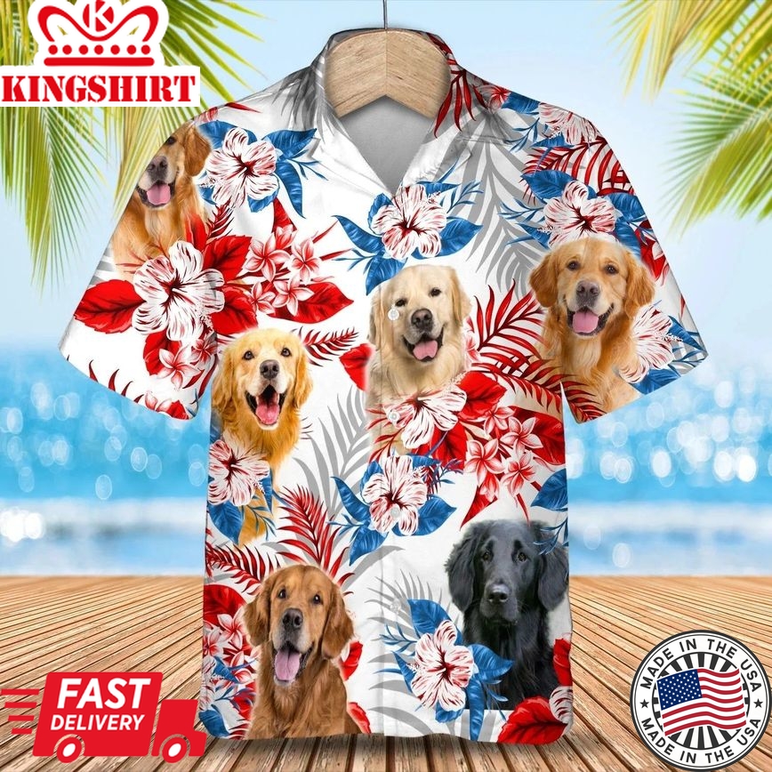 Golden Retriever Hawaiian Shirt - Gift For Summer, Summer Aloha Shirt, Hawaiian Shirt For Men And Women