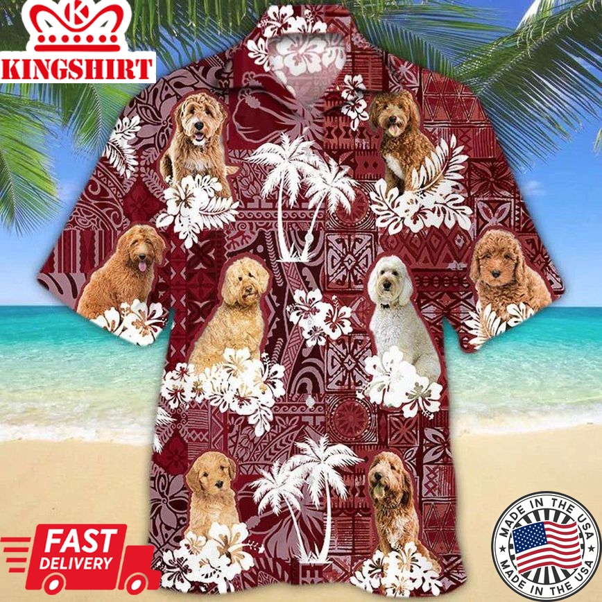 Goldendoodle Hawaiian Shirt, Gift For Dog Lover Shirts, Men's Hawaiian Shirt