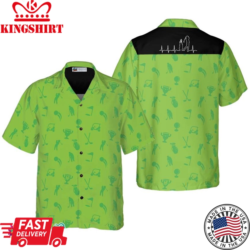 Golf Heartbeat Lifeline Hawaiian Shirt