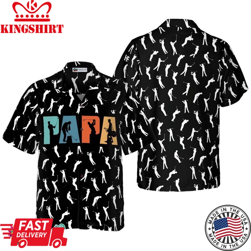 Golf Retro Golfing Papa Hawaiian Shirt