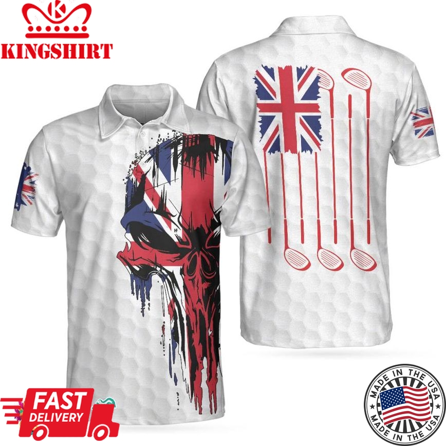 Golf United Kingdom Skull Flag Polo Shirt