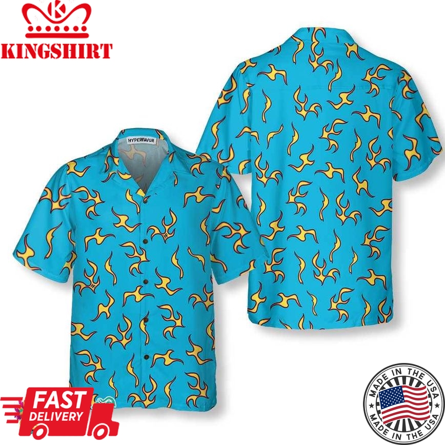 Golf Wang Flame Pattern Hawaiian Shirt, Unique Flame Shirt For Men, Flame Print Shirt