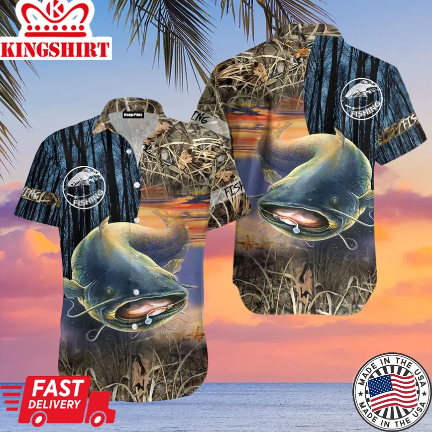 Gone Fishing Trendy Hawaiian Shirt For