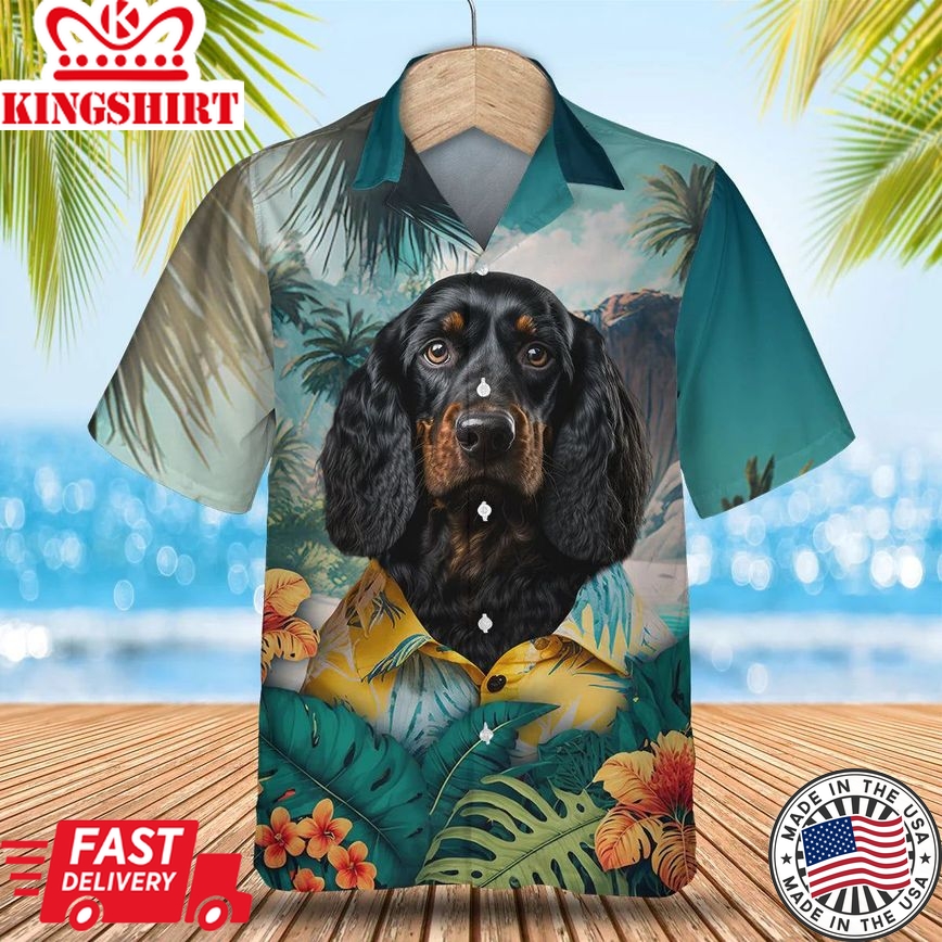 Gordon Setter Tropical Delight - Embrace the Aloha Spirit with this 3D Trendy Hawaiian Shirt