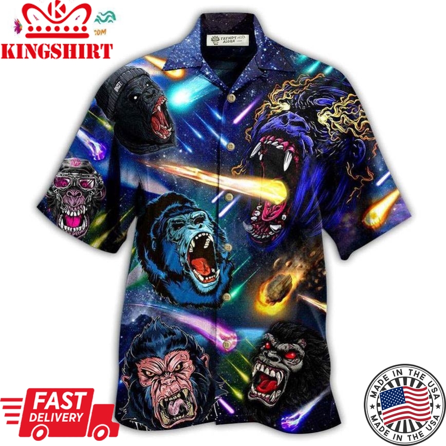 Gorilla Animals Amazing Screaming Gorilla Hawaiian Shirt