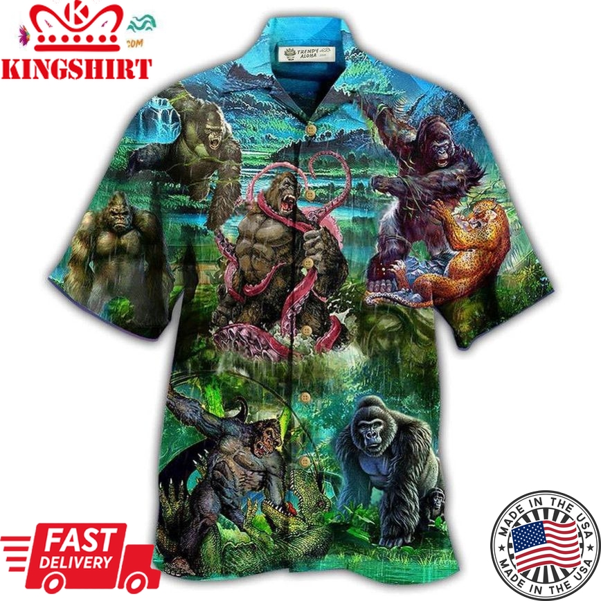 Gorilla Is The King Of The Jungle Cool Hawaiian Shirt