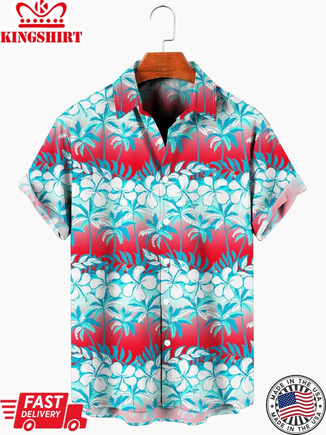 Gradient Trendy Hawaiian Shirt, Aloha Shirt For Summer Vibes, Cool Trendy Hawaiian Shirt, Beach Shirt, Hawaiian 3D Funny Shirt