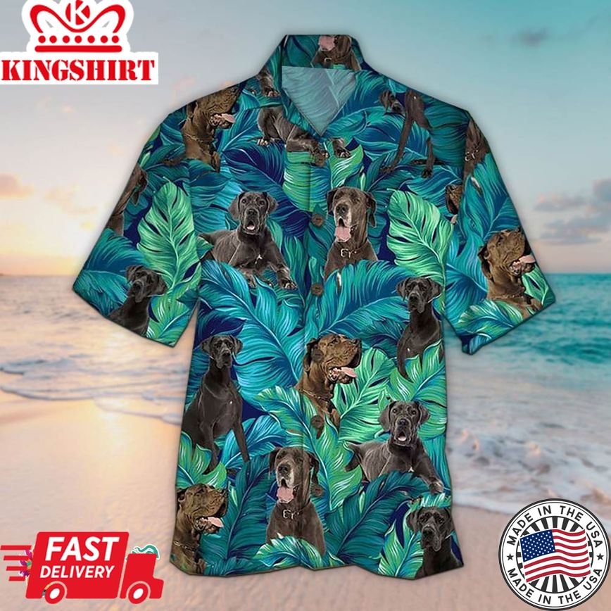 Great Dane Aloha Shirt Great Dane Tropical Shirt Hawaiian Aloha Beach Shirt