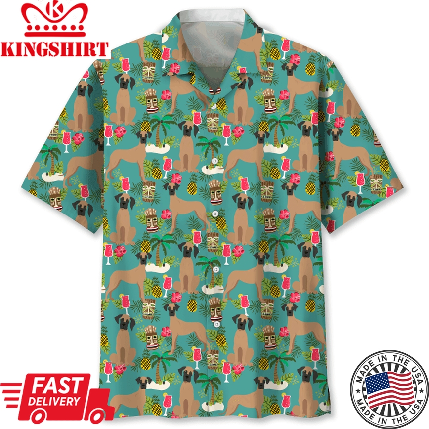 Great Dane Hawaiian Beach Shirt