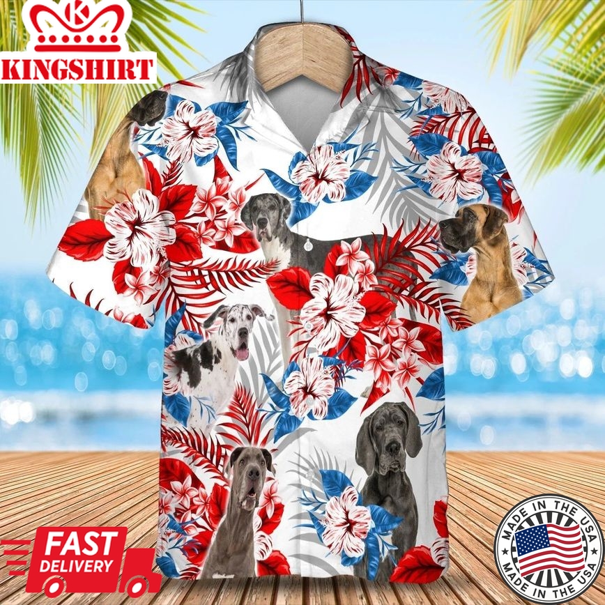 Great Dane Hawaiian Shirt - Gift For Summer, Summer Aloha Shirt, Hawaiian Shirt For Men And Women