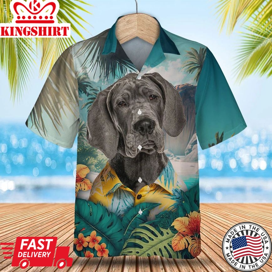 Great Dane Paradise Breeze - Unleash Your Style with this Tropical Trendy Hawaiian Shirt