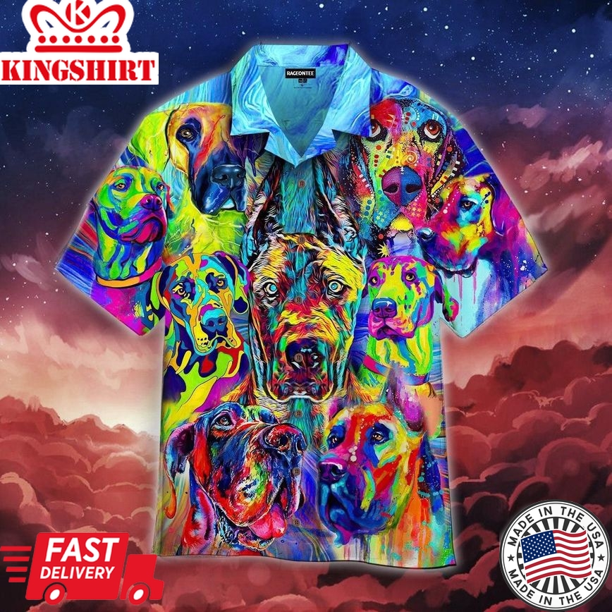 Great Dane Trendy Hawaiian Shirt For